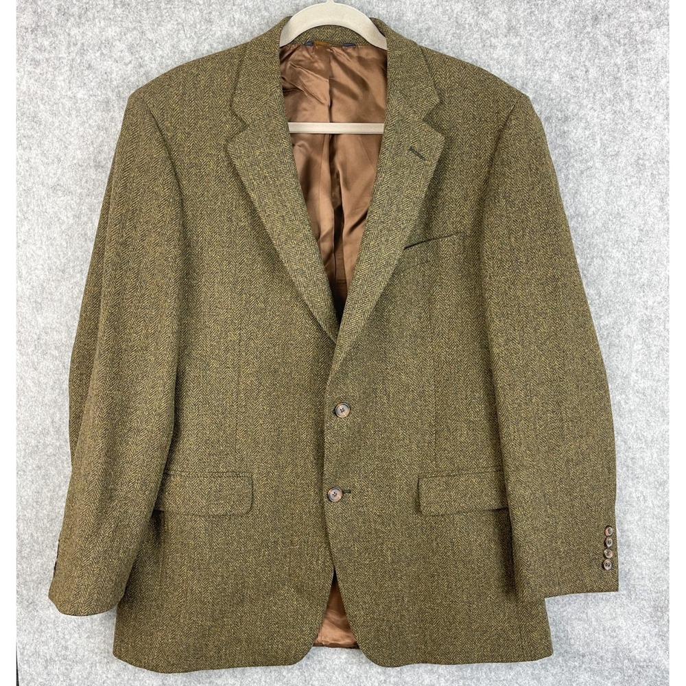Brooks Brothers 346 Wool Blazer Sport Coat Mens 42L Brown Herringbone Academia